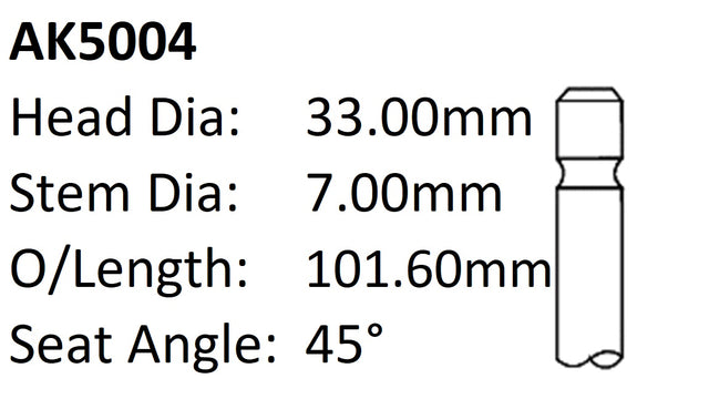 Dai CB Exhaust Valve AK5004 - Austral | Universal Auto Spares