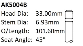 Dai CB Exhaust Valve AK5004B - Austral | Universal Auto Spares