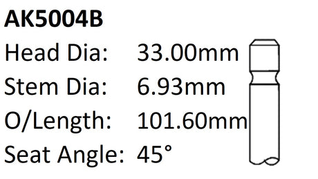 Dai CB Exhaust Valve AK5004B - Austral | Universal Auto Spares