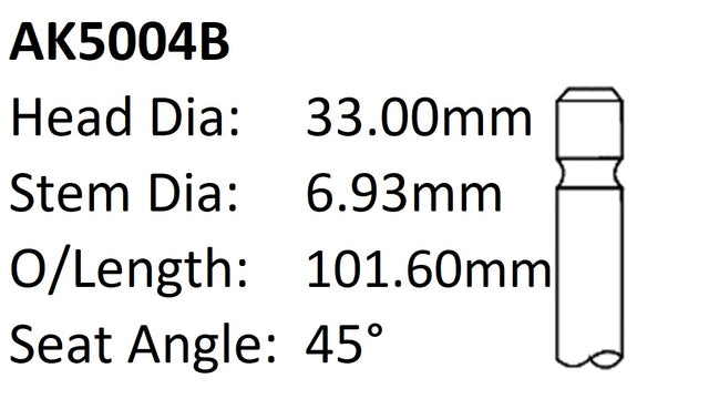 Dai CB Exhaust Valve AK5004B - Austral | Universal Auto Spares