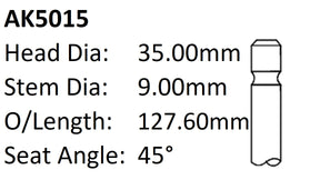 Dai DL Exhaust Valve AK5015 - Austral | Universal Auto Spares