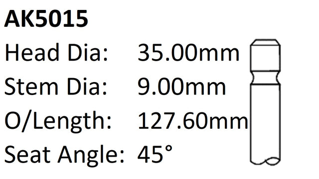 Dai DL Exhaust Valve AK5015 - Austral | Universal Auto Spares