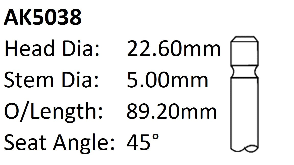 Dai K3 VE 16V Exhaust Valve AK5038 - Austral | Universal Auto Spares