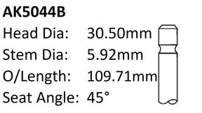 Dge 2.0LFI Exhaust Valve AK5044B - Austral | Universal Auto Spares