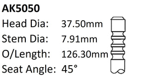 Chrysler Ega 3.3L Exhaust Valve AK5050 - Austral | Universal Auto Spares