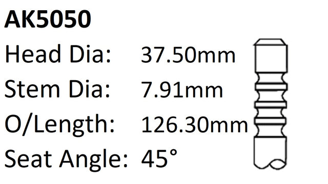 Chrysler Ega 3.3L Exhaust Valve AK5050 - Austral | Universal Auto Spares