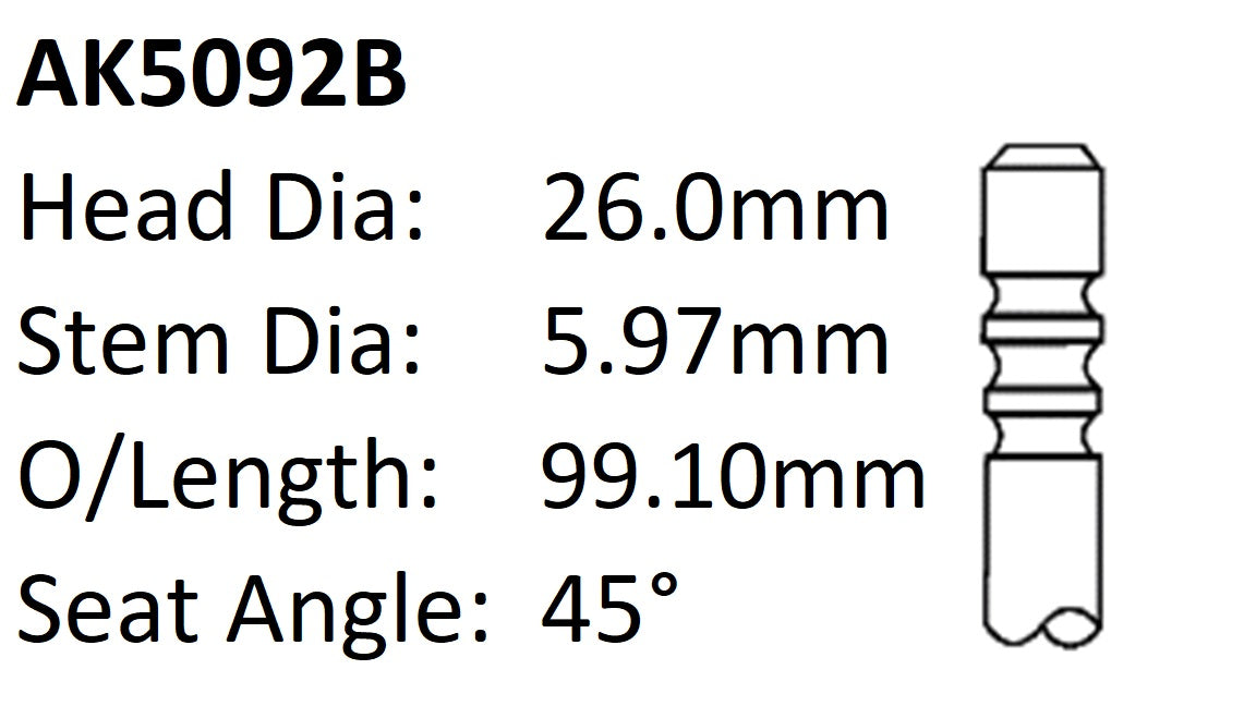 Volkswagen Cnea 2.0LCRDI Exhaust Valve AK5092B - Austral