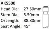 Toyota 1ZZFE Exhaust Valve AK5500 - Austral | Universal Auto Spares