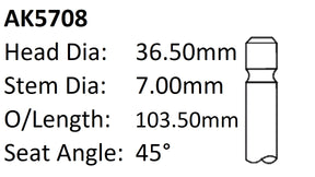 Holden C20NE C22NE 8V Exhaust Valve AK5708 - Austral | Universal Auto Spares