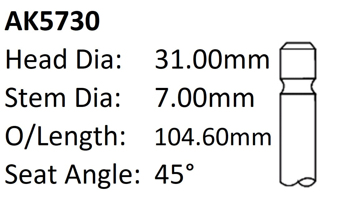 Holden C14SE 8V Exhaust Valve AK5730 - Austral