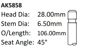 Honda B18C2 B20B Exhaust Valve AK5858 - Austral | Universal Auto Spares