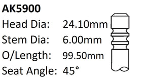 Ford Fiesta 16V Exhaust Valve AK5900 - Austral | Universal Auto Spares