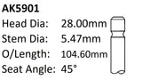 Ford R9MA Exhaust Valve AK5901 - Austral | Universal Auto Spares