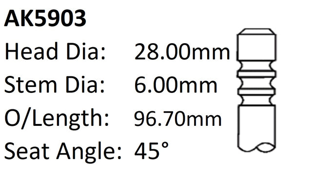 Ford SD Mondeo Exhaust Valve AK5903 - Austral | Universal Auto Spares