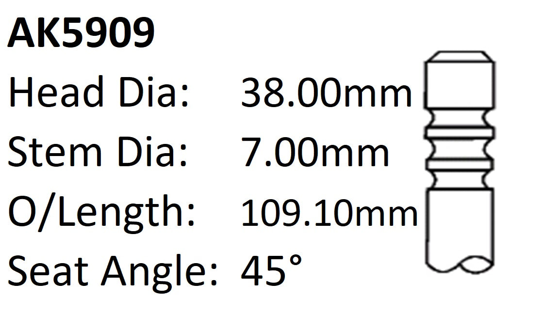 Ford Nsj DOHC 8V Exhaust Valve AK5909 - Austral | Universal Auto Spares