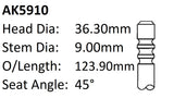 Ford Transit 2.5D Exhaust Valve AK5910 - Austral | Universal Auto Spares