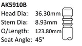 Ford Transit 2.5D Exhaust Valve AK5910B - Austral | Universal Auto Spares