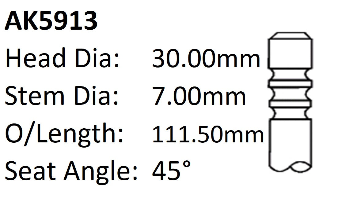 Ford Transit 2.3L 16V Exhaust Valve AK5913 - Austral