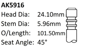 Ford Fyja Exhaust Valve AK5916 - Austral | Universal Auto Spares