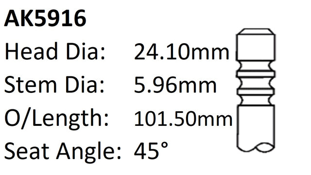 Ford Fyja Exhaust Valve AK5916 - Austral | Universal Auto Spares