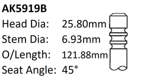 Ford Ranger P5AT Exhaust Valve AK5919B - Austral | Universal Auto Spares
