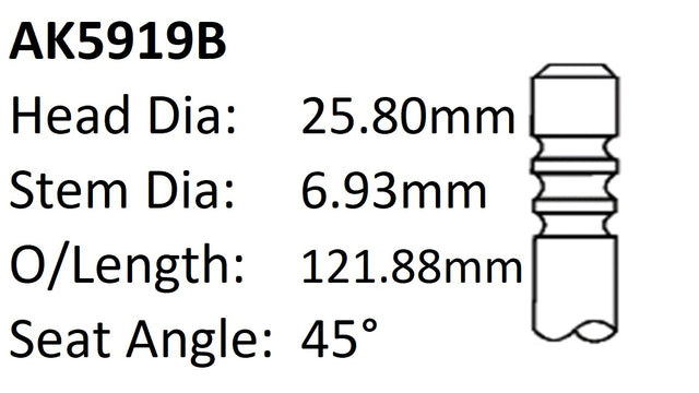 Ford Ranger P5AT Exhaust Valve AK5919B - Austral | Universal Auto Spares