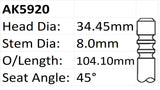 Ford 4.0L OHV Exhaust Valve AK5920 - Austral | Universal Auto Spares