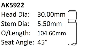 Ford Aodb Exhaust Valve AK5922 - Austral | Universal Auto Spares