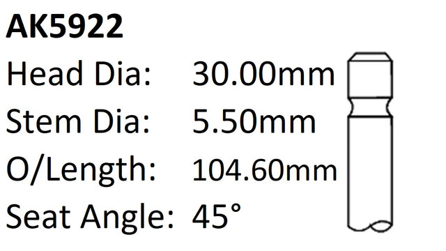 Ford Aodb Exhaust Valve AK5922 - Austral | Universal Auto Spares
