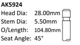 Ford R9DA Exhaust Valve AK5924 - Austral | Universal Auto Spares