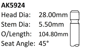Ford R9DA Exhaust Valve AK5924 - Austral | Universal Auto Spares