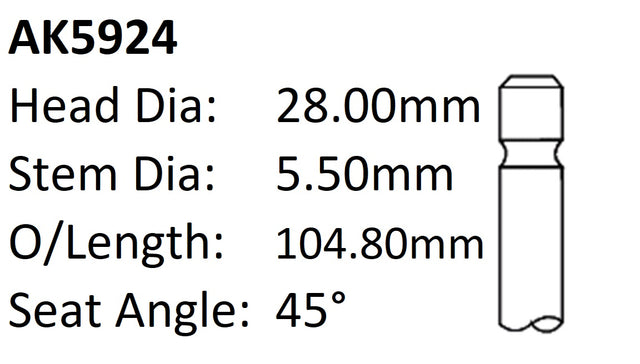 Ford R9DA Exhaust Valve AK5924 - Austral | Universal Auto Spares