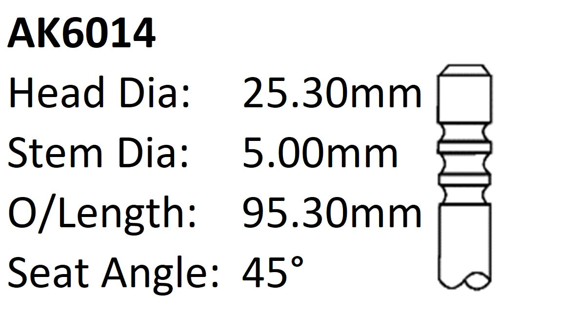Fiat 312A2 Exhaust Valve AK6014 - Austral | Universal Auto Spares