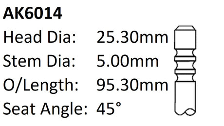 Fiat 312A2 Exhaust Valve AK6014 - Austral | Universal Auto Spares
