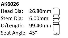 Audi Ccwa Exhaust Valve AK6026 - Austral | Universal Auto Spares