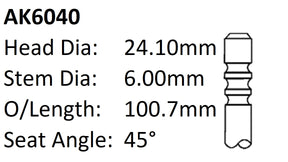 Audi Bau 2.5LTDI Exhaust Valve AK6040 - Austral | Universal Auto Spares