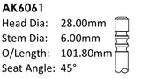 Audi Cdnc Exhaust Valve AK6061 - Austral | Universal Auto Spares
