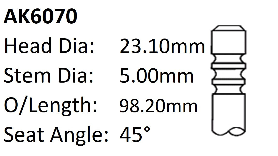 Ford M1JE Exhaust Valve AK6070 - Austral | Universal Auto Spares