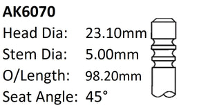 Ford M1JE Exhaust Valve AK6070 - Austral | Universal Auto Spares
