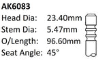 Citroen DV6TED4 Exhaust Valve AK6083 - Austral | Universal Auto Spares