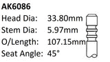 Peugeot DW10TD Exhaust Valve AK6086 - Austral | Universal Auto Spares