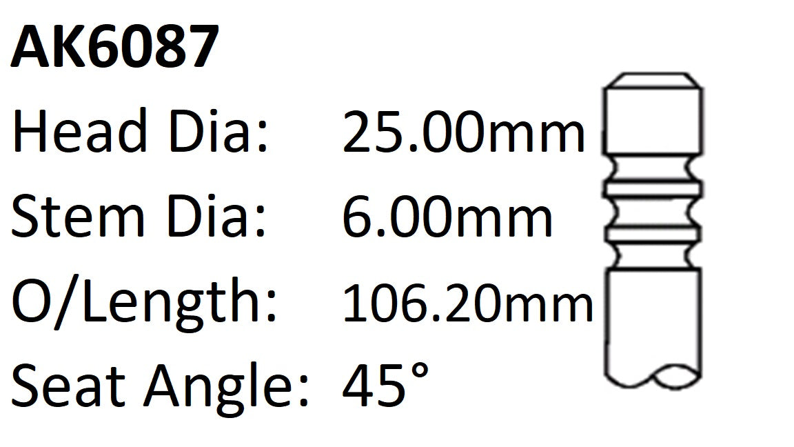 Ford Azba 2.0LCRDI Exhaust Valve AK6087 - Austral | Universal Auto Spares