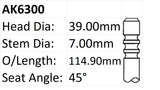 Ford 4.0L V6 SOHC Exhaust Valve AK6300 - Austral | Universal Auto Spares