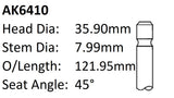 Fiat 8140.43S Exhaust Valve AK6410 - Austral | Universal Auto Spares