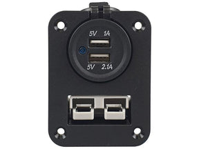 Anderson Style Plug 50AMP + Dual USB With Flush Mount - Voltflow