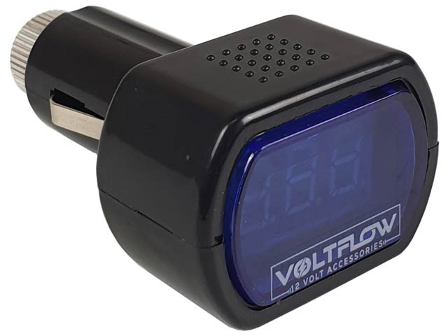 12V Plug With Digital Gauge 9-30V - Voltflow | Universal Auto Spares