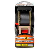 Auto Ratchet Tie Down 50mm x 4.0m 750kg 1pc - Monkey Grip