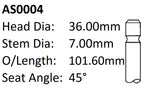 Dai CB Int Valve AS0004 - Austral | Universal Auto Spares