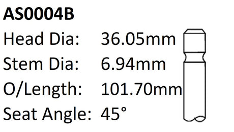 Dai CB Int Valve AS0004B - Austral | Universal Auto Spares