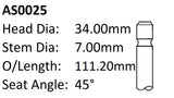 Dai ED10 ED20 Int Valve AS0025 - Austral | Universal Auto Spares